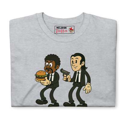 Mmm, This Is a Tasty Burger T-Shirt – Funny Pulp Fiction Cartoon Parody Tee