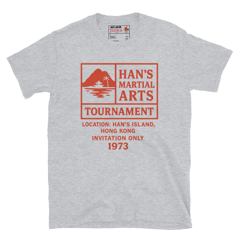 Han’s Martial Arts Tournament T-Shirt – Enter the Dragon 1973 Retro Tee
