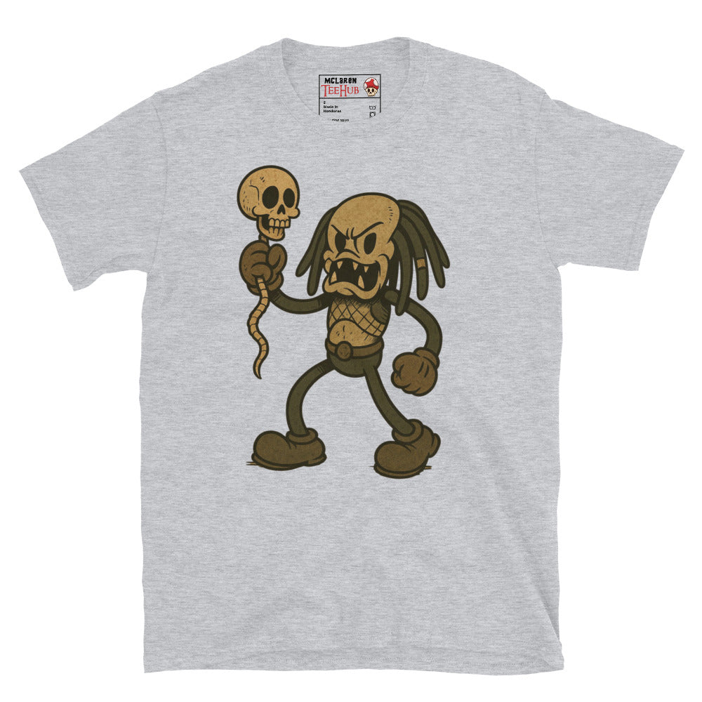 Predator Retro Cartoon T-Shirt, Rubber Hose 80s Action Movie