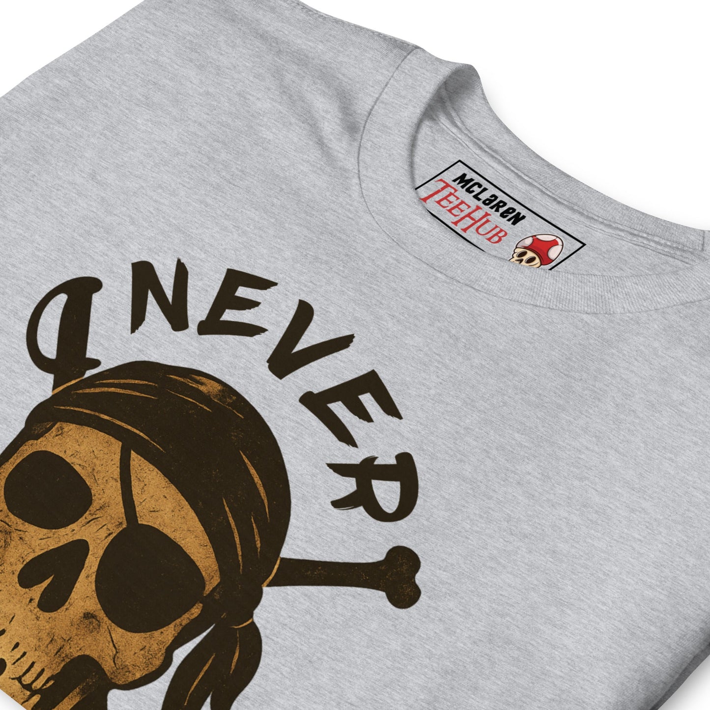 Never Say Die T-Shirt – Retro Goonies Pirate Skull Adventure Tee