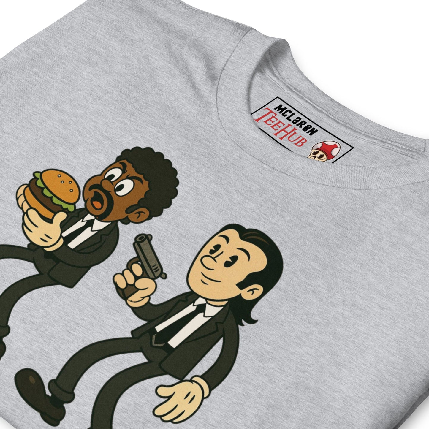 Mmm, This Is a Tasty Burger T-Shirt – Funny Pulp Fiction Cartoon Parody Tee