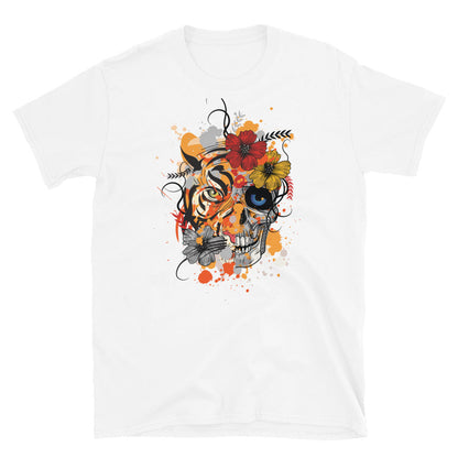 Tiger skull Unisex T-Shirt, t-shirt tiger skull, skull style t-shirt, t-shirt skull style, retro style t-shirts, tshirts original design,