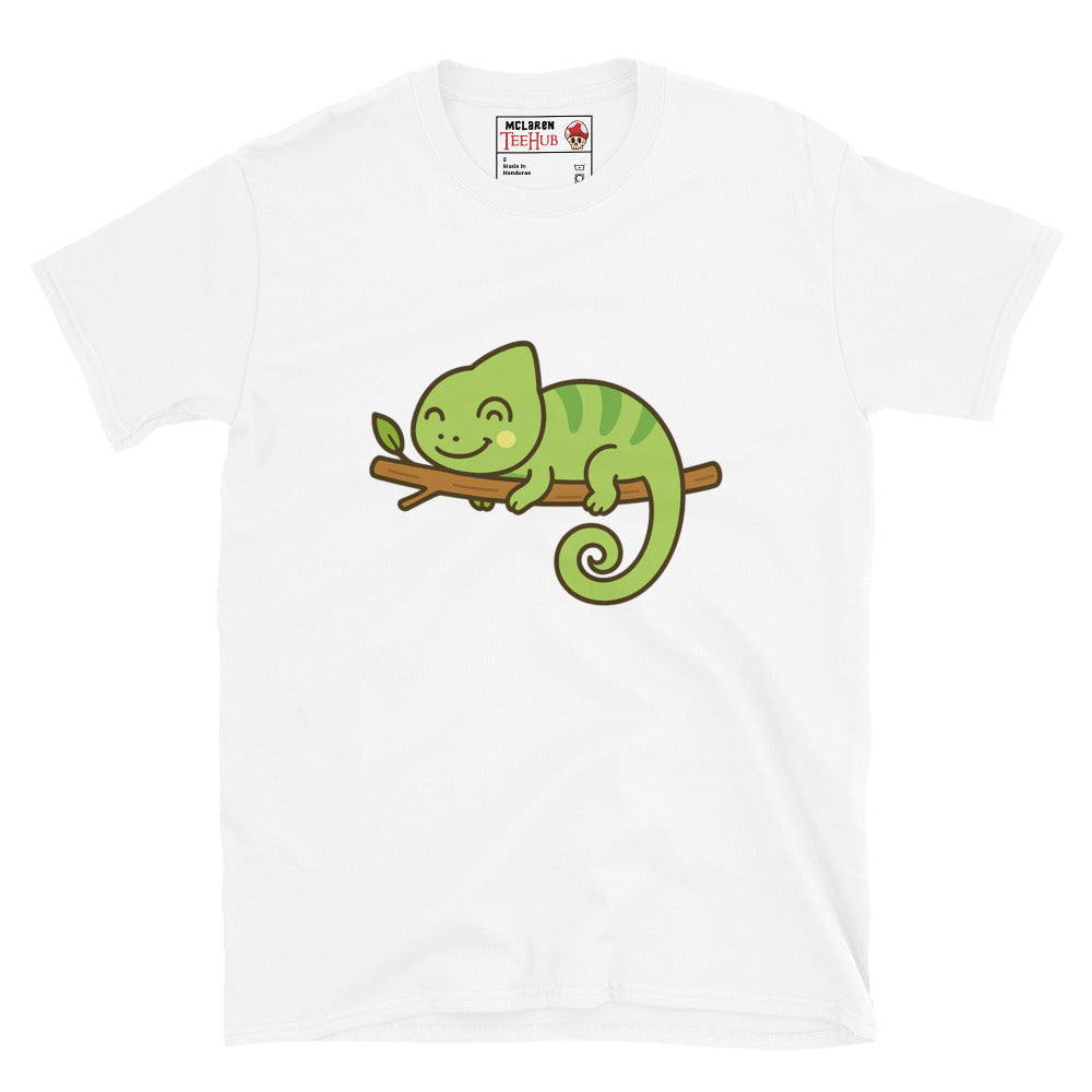 Cute Chameleon Cartoon T-Shirt – Funny Sleeping Lizard Tee