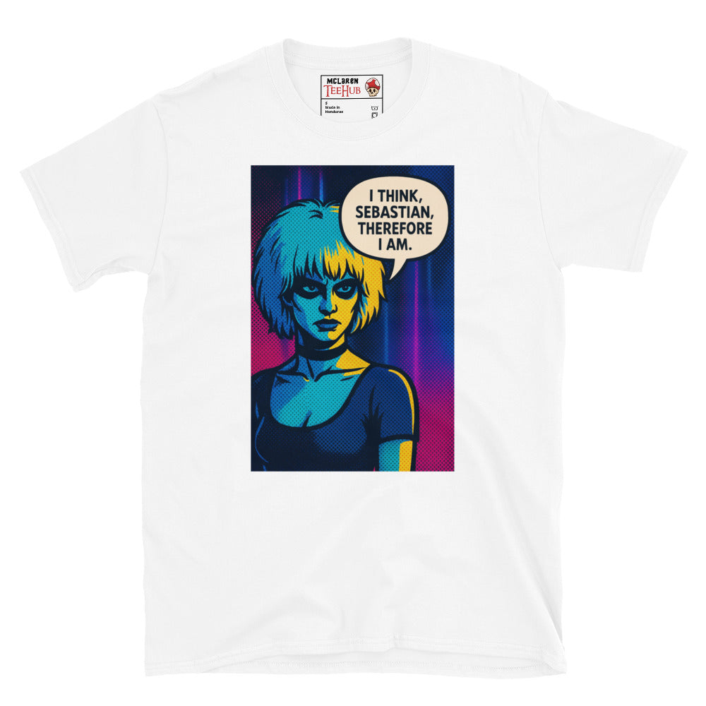 Pris T-Shirt – Blade Runner Inspired Pop Art Tee with “I Think, Sebastian” Quote