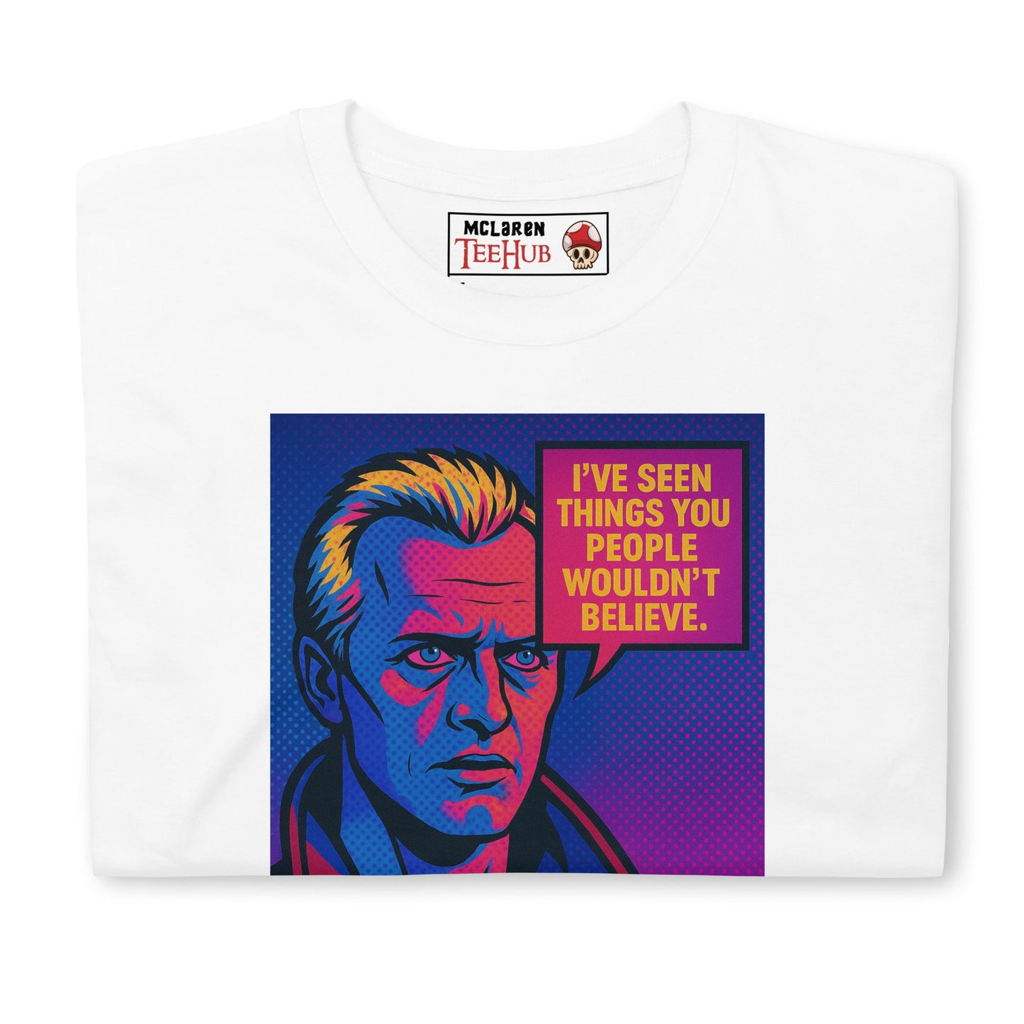 Blade Runner Roy Batty "I've Seen Things" Quote T-Shirt – Retro Pop Art Style