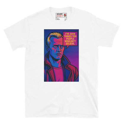 Blade Runner Roy Batty "I've Seen Things" Quote T-Shirt – Retro Pop Art Style