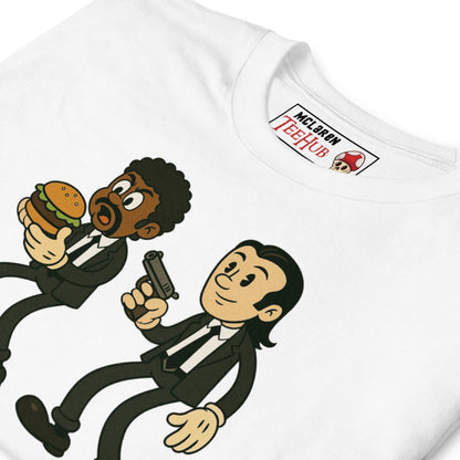 Mmm, This Is a Tasty Burger T-Shirt – Funny Pulp Fiction Cartoon Parody Tee