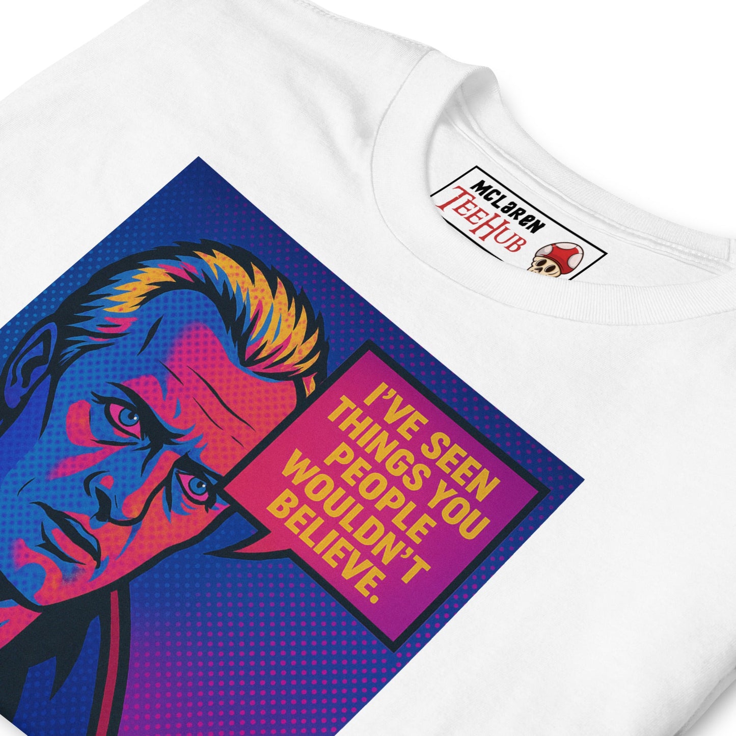 Blade Runner Roy Batty "I've Seen Things" Quote T-Shirt – Retro Pop Art Style