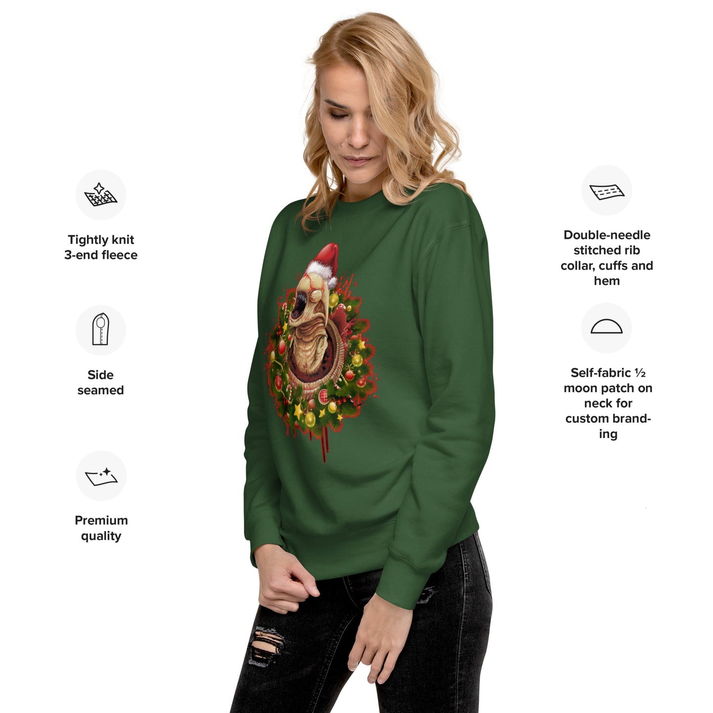 Christmas Aliens Movie Premium Sweatshirt