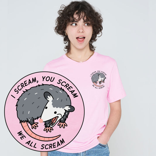 We All Scream Possum T-Shirt (Unisex)