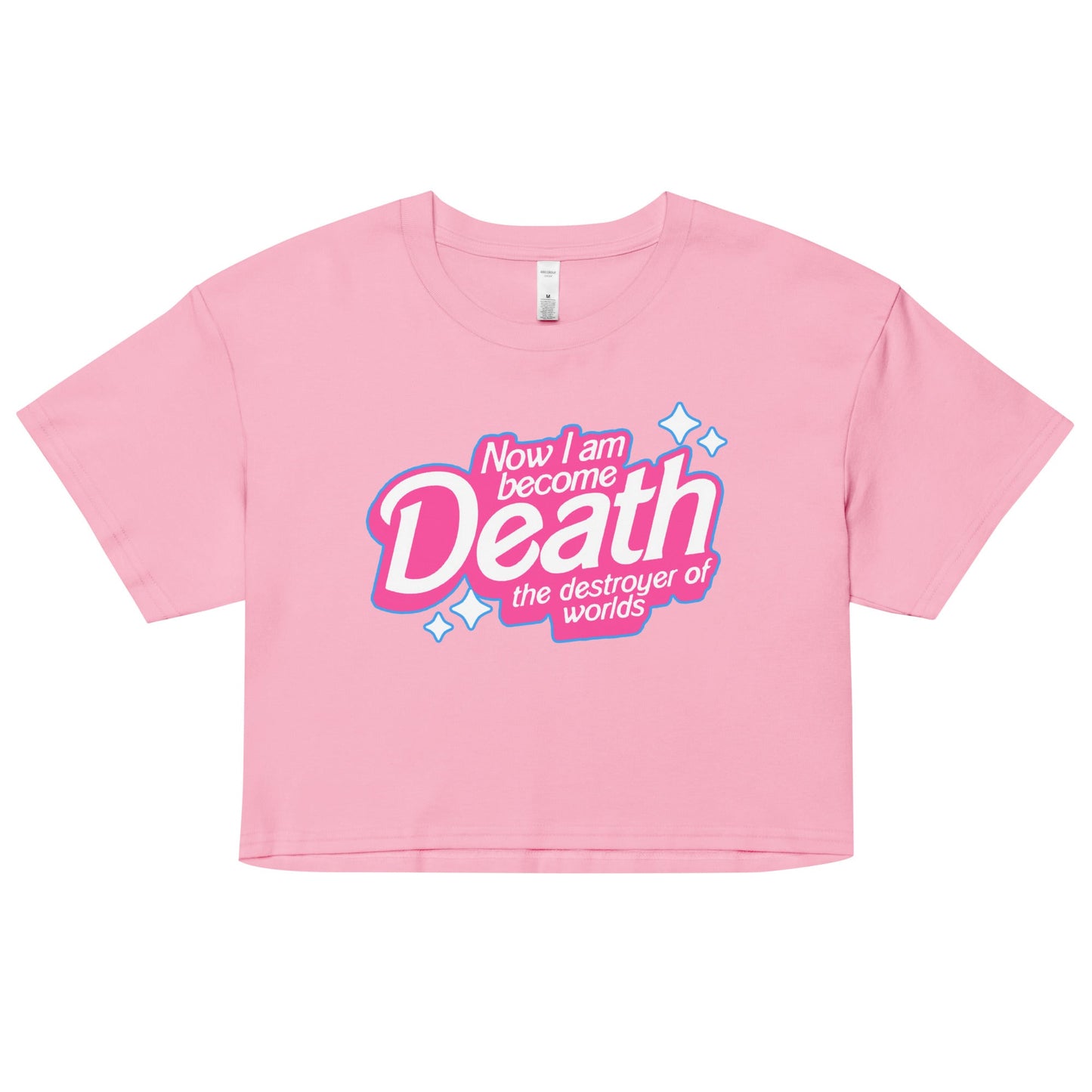 Barbie-Inspired “Now I Am Become Death” Crop Top – Oppenheimer Quote Kawaii T-Shirt