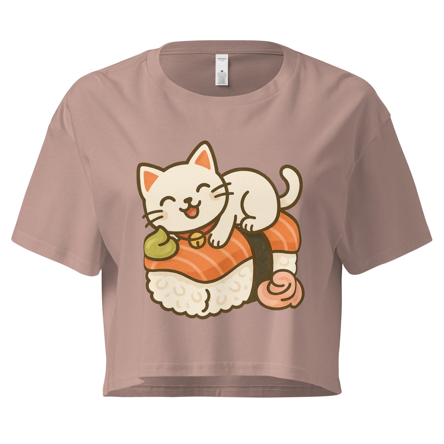 Cute Cat Sushi Crop Top – Kawaii Japanese Food Shirt