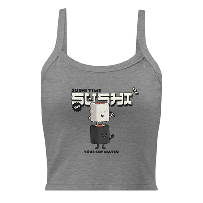 Sushi Time micro-rib tank top - Cute Anime Sushi Design