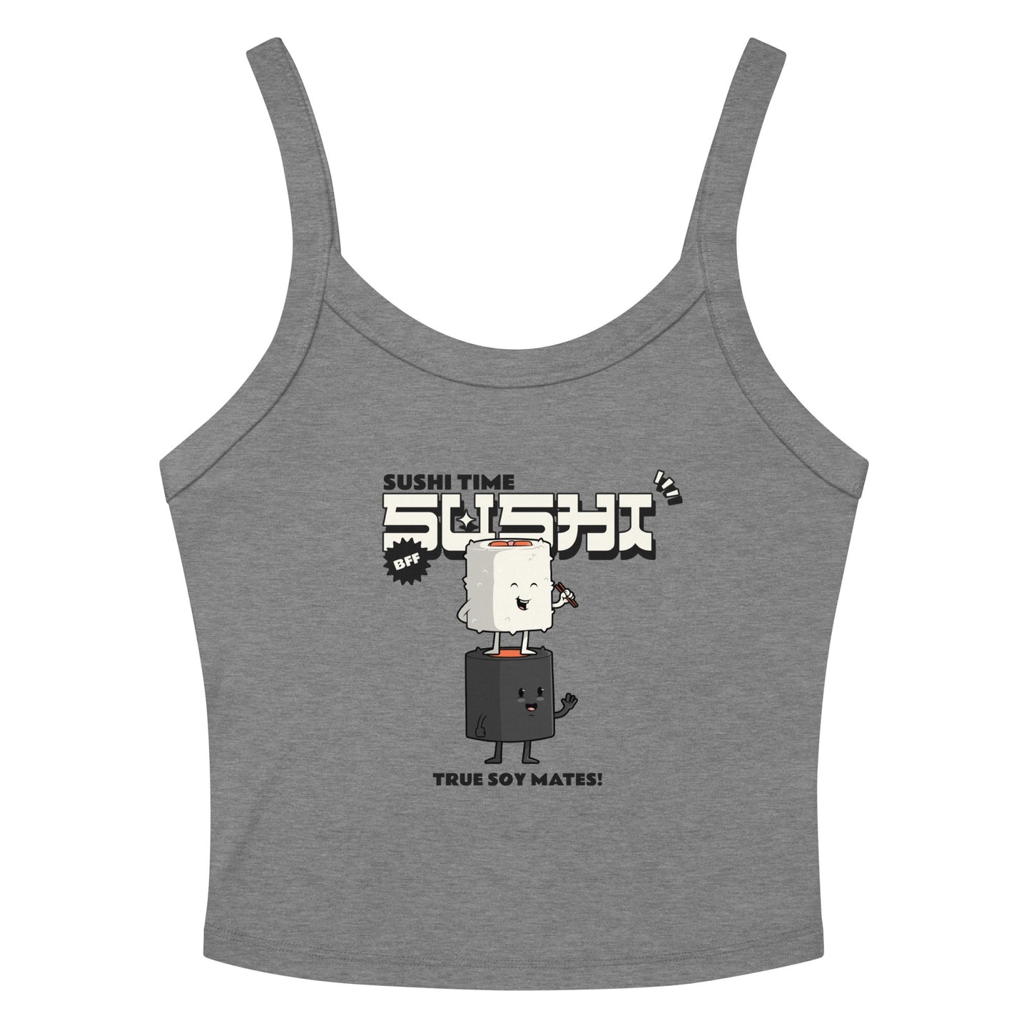 Sushi Time micro-rib tank top - Cute Anime Sushi Design