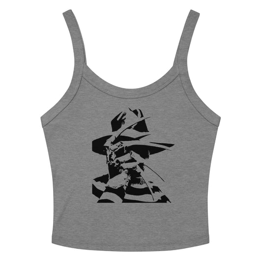 Freddy Krueger micro rib tank top – Nightmare on Elm Street Inspired Spaghetti Strap Shirt – 80s Horror Retro Style