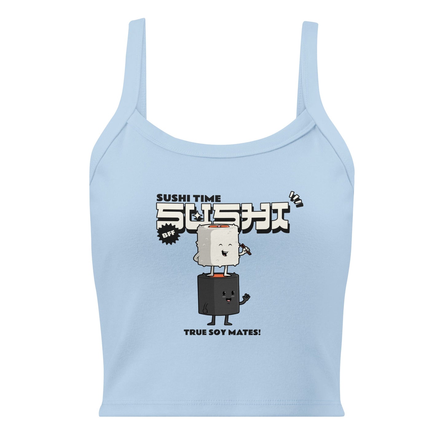 Sushi Time micro-rib tank top - Cute Anime Sushi Design