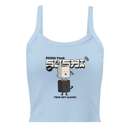 Sushi Time micro-rib tank top - Cute Anime Sushi Design