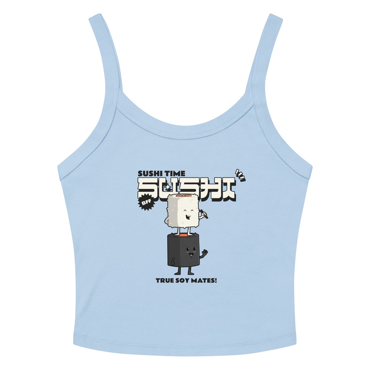 Sushi Time micro-rib tank top - Cute Anime Sushi Design