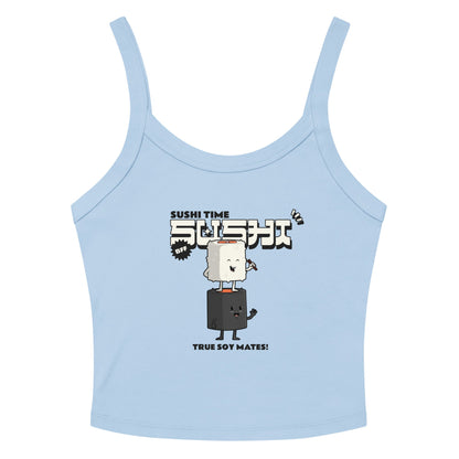 Sushi Time micro-rib tank top - Cute Anime Sushi Design