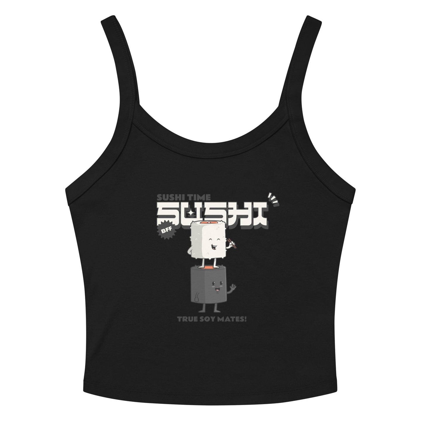 Sushi Time micro-rib tank top - Cute Anime Sushi Design