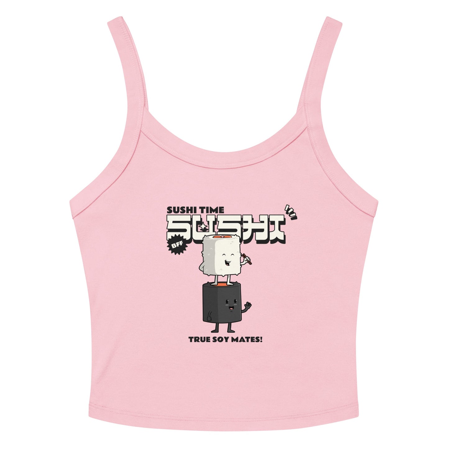 Sushi Time micro-rib tank top - Cute Anime Sushi Design
