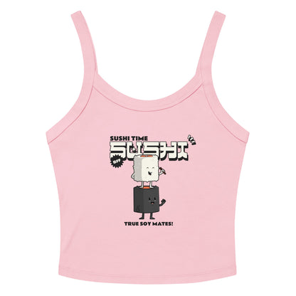 Sushi Time micro-rib tank top - Cute Anime Sushi Design