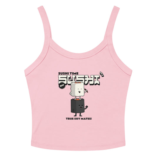 Sushi Time micro-rib tank top - Cute Anime Sushi Design