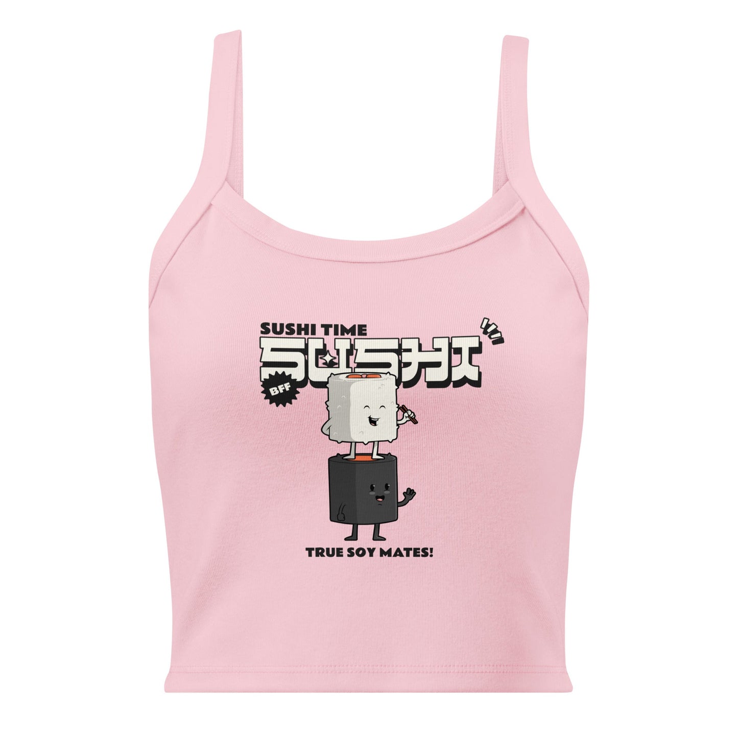 Sushi Time micro-rib tank top - Cute Anime Sushi Design