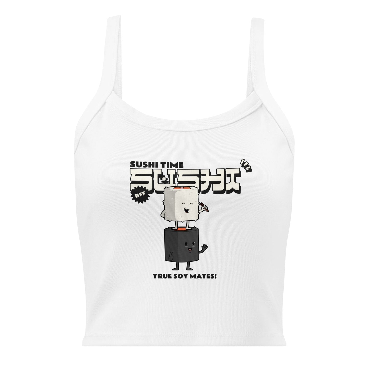 Sushi Time micro-rib tank top - Cute Anime Sushi Design