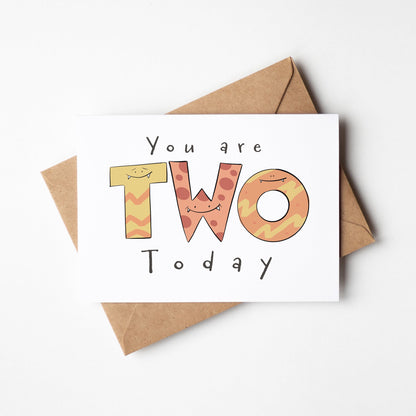 You Are 2 Today – Cute Monster Milestone Birthday Card