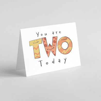 You Are 2 Today – Cute Monster Milestone Birthday Card