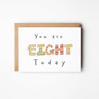 You Are 8 Today – Monster-Themed Milestone Birthday Card