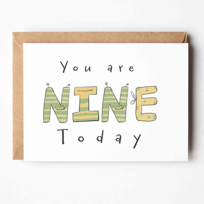 You Are 9 Today – Fun Monster Milestone Birthday Card