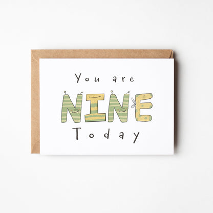 You Are 9 Today – Fun Monster Milestone Birthday Card