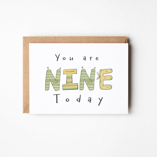 You Are 9 Today – Fun Monster Milestone Birthday Card