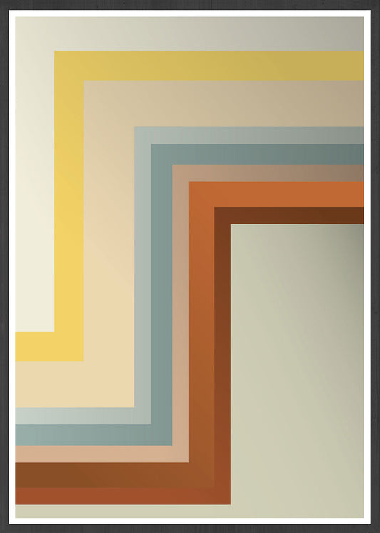 Zig Zag Retro Wall Print