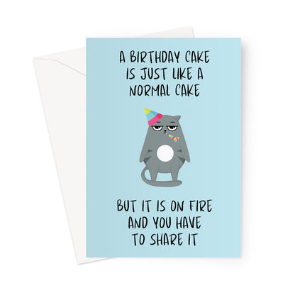 Birthday Card: Grumpy Cat birthday cake